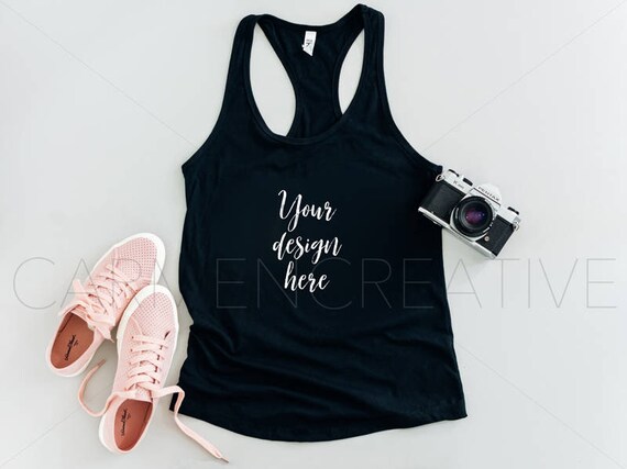 Next Level Black Tank Top Mockup Flat Lay Mockups Etsy