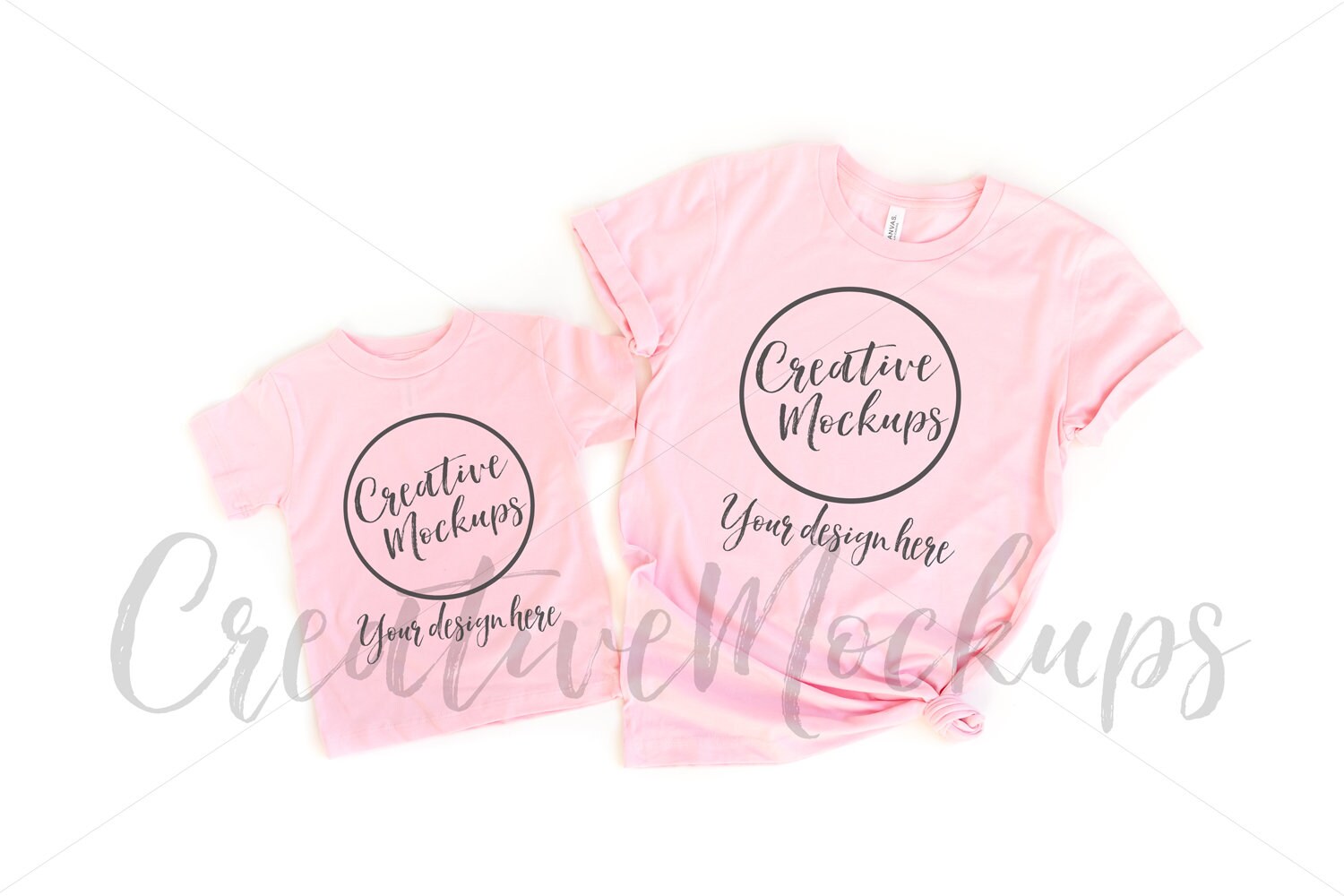 Bella And Canvas Mommy And Me Pink Shirt Toddler Mockup 3001 Etsy