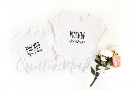 Bella And Canvas Mommy And Me Shirt Mockup 3001 3001t Basic Etsy
