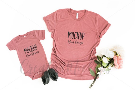 Bella And Canvas Mauve Triblend Mommy And Me Shirt Mockup Etsy