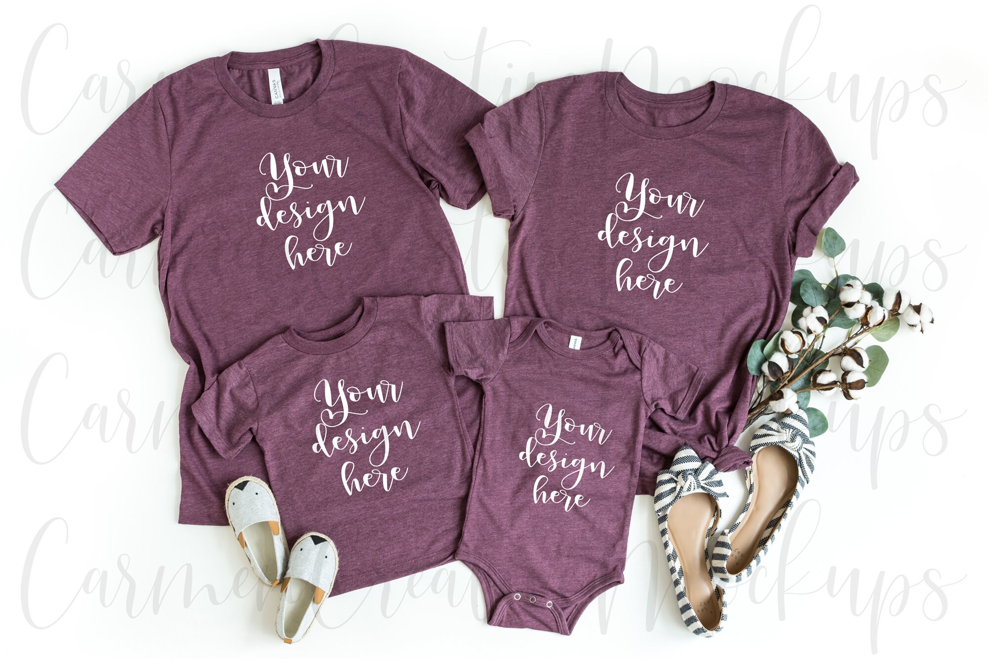 Bella Canvas Family Mockup 3001 3001t 100b Mommy And Etsy