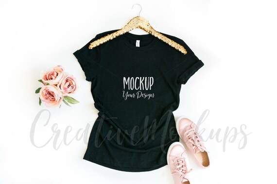 Bella And Canvas Black Shirt Mockup 3001 Bella Canvas Etsy