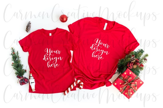 Bella Canvas Mommy And Me Christmas Shirt Mockup 3001 Etsy
