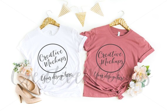 Bella Canvas White And Mauve Bachelorette Shirt Mockup Etsy