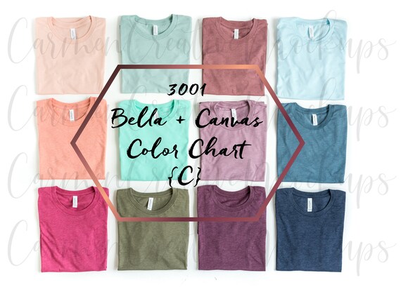 Bella Canvas 3001c Color Chart