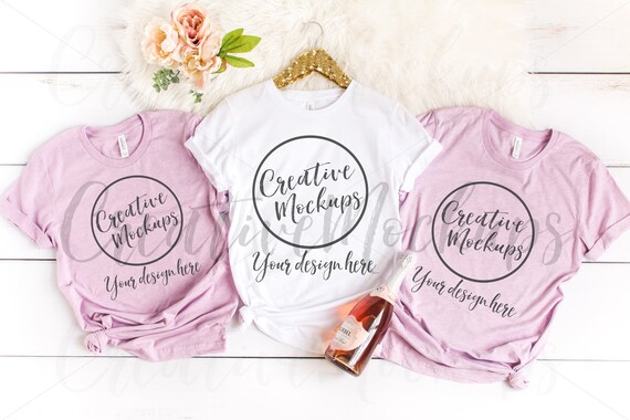 Bella Canvas White And Heather Prism Lilac Bachelorette Etsy