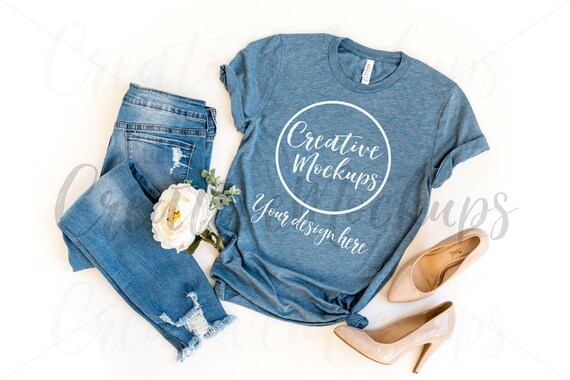 bella canvas heather slate