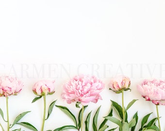 Peonies Styled Stock Photography / Set of 2 Styled Stock Photos / Website Header / Photography Banner