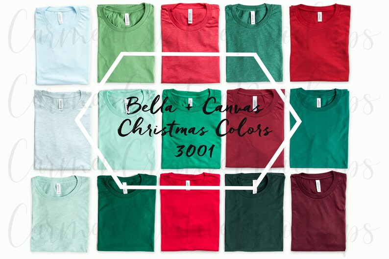 Download Set Of 2 Bella Canvas Christmas Color Chart Display 3001 Folded Shirts Color Swatch Holiday Colors Photography Download Color Art Collectibles Runnindovetackandmore Com