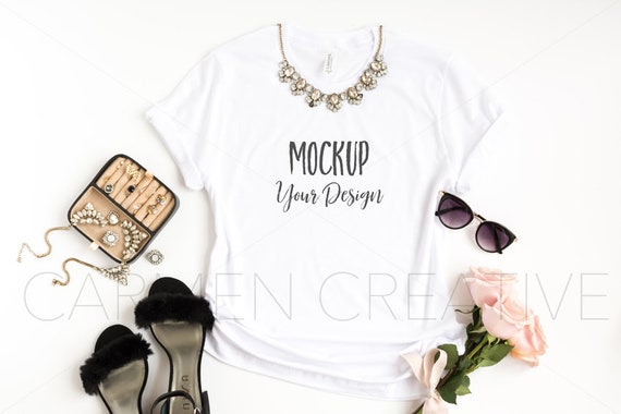 Bella Canvas White Unisex Shirt Mockup 3001 Bella Canvas Etsy