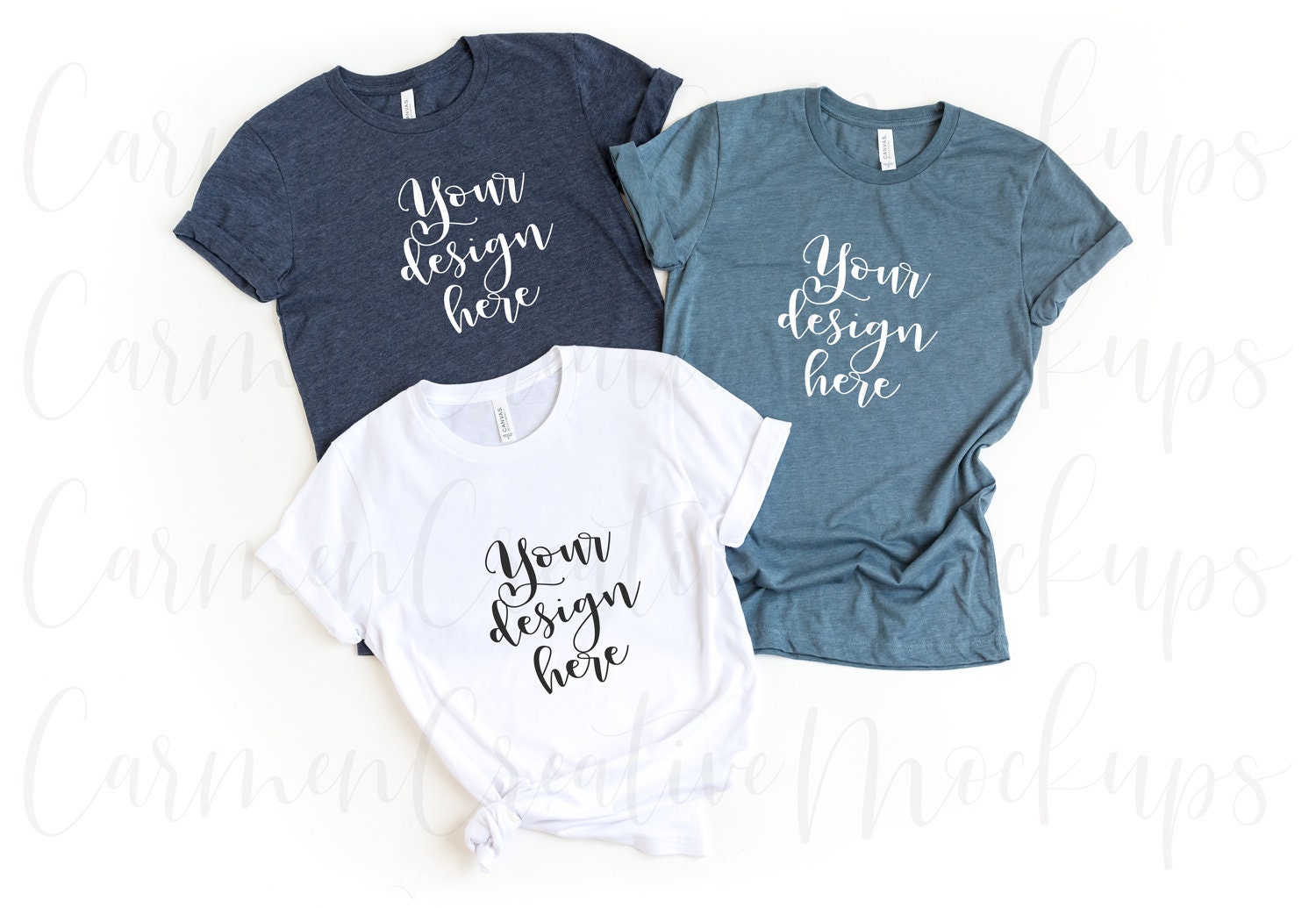 Bella Canvas Heather Navy Heather Slate 