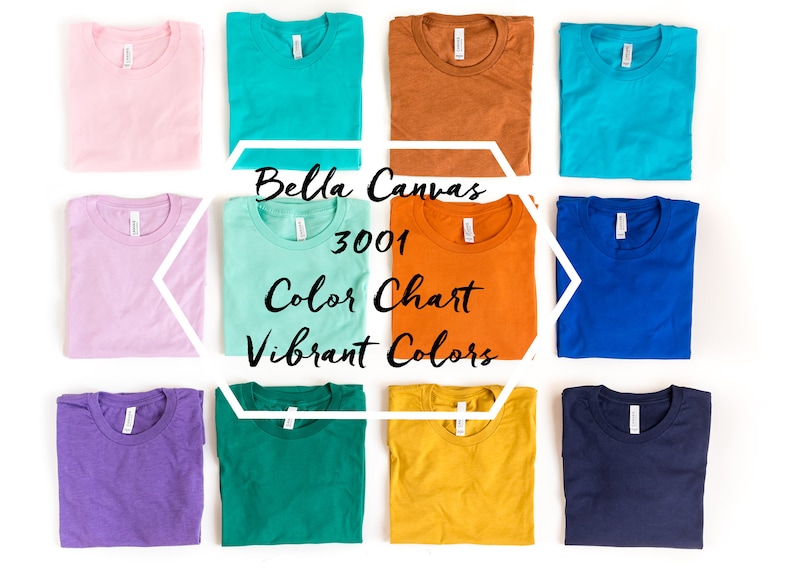 Bella T Shirts Color Chart