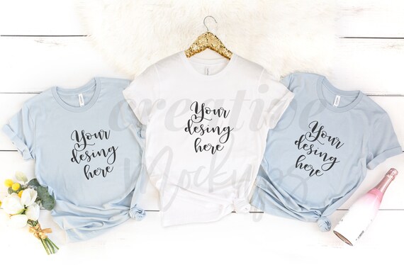 Bella Canvas Multiple Shirts Mockup 