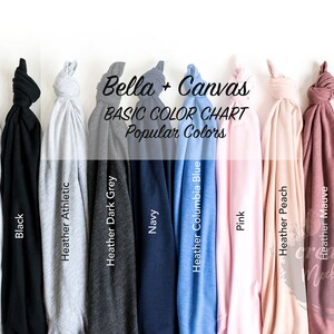 Bella Canvas Simple Knotted Color Chart 3001 / Knotted Style Color ...