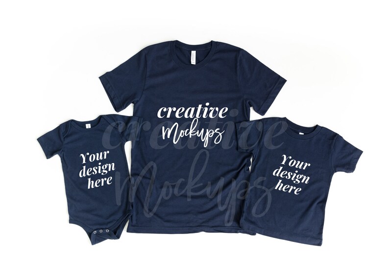 Download Bella Canvas Daddy and Me Navy Shirt Mockup 3001 3001T | Etsy