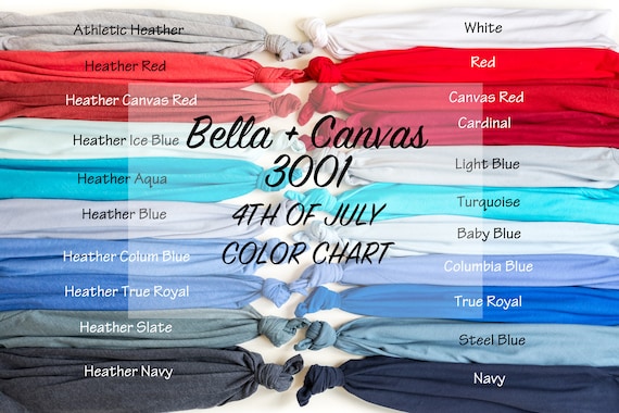 Bella Canvas 4th of July Color Chart Edition 3001 3001CVC | Etsy