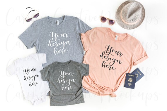 Bella Canvas Family Vacation Mockup 3001 3001t 100b Etsy