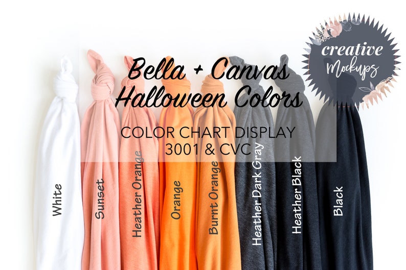 Download Bella Canvas Halloween Colors Knotted Color Chart 3001 & CVC | Etsy