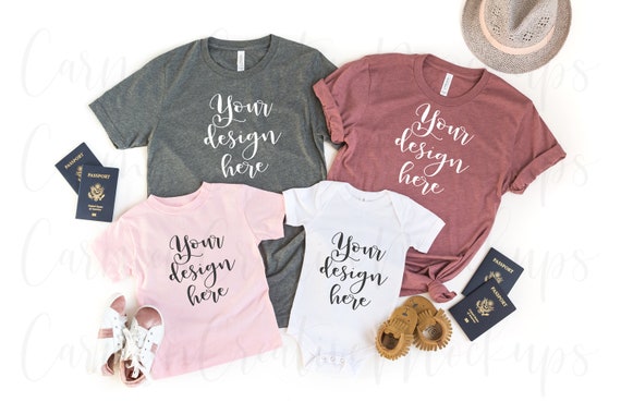 Bella Canvas Family Vacation Mockup 3001 3001t 100b Etsy