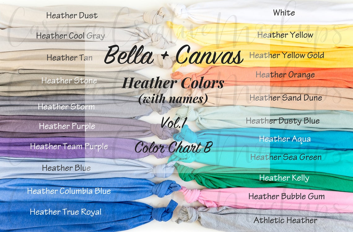Download Bella Canvas Heather Colors Color Chart 3001CVC Vol. 1 ...