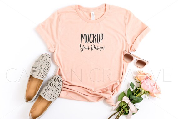 bella canvas heather peach
