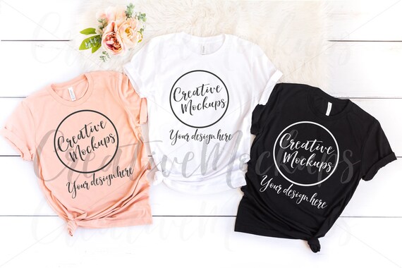 Bella Canvas Peach White Black Bachelorette Shirt Mockups Etsy