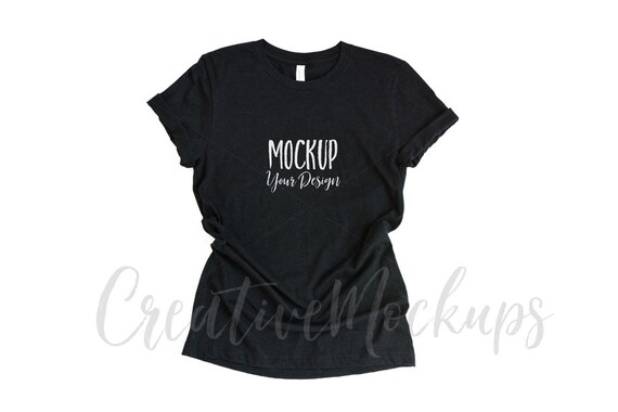 Bella And Canvas Basic Black Shirt Mockup 3001 Bella Canvas Etsy