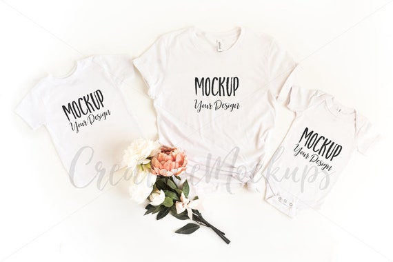 Bella And Canvas Mommy And Me Shirt Mockup 3001 3001t 100b Etsy