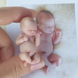 Custom Micro portrait doll. Sculpted portrait of your baby. OOAK Polymer clay original hand sculpted Microbabydoll 1,5-2 inches small