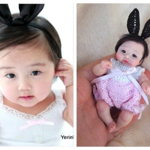 Custom portrait doll. Sculpted portrait of your baby. OOAK Polymer clay original hand sculpted Minibabydoll - around 3.5inches tall