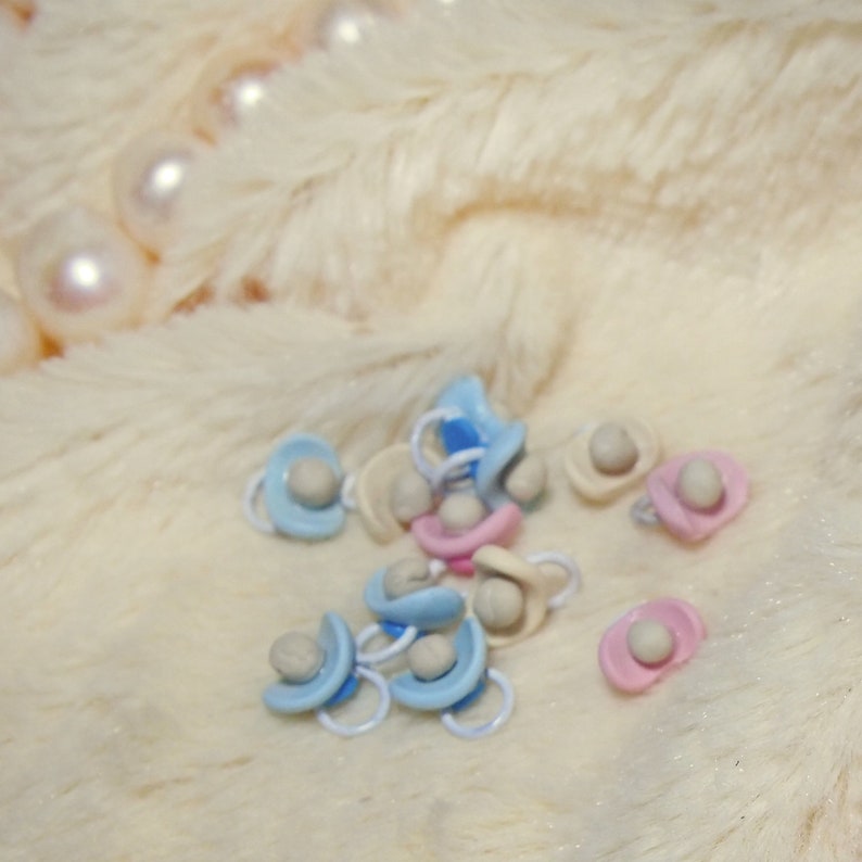 Miniature OOAK baby doll pacifiers 3 pcs set 1:12 scale dollhouse accessories mini reborn baby doll dummies image 7