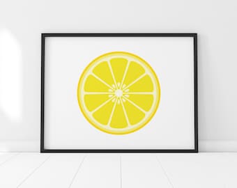 Lemon print – Fruit and vegetable prints – Kitchen art – Kitchen print – Food art – Food print – Illustration – Wall art – Home decor