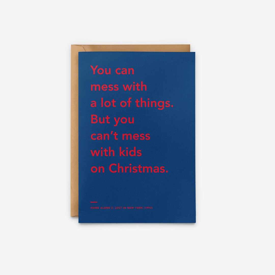 Home Alone 2 Christmas Card You Can't Mess With Kids on Etsy