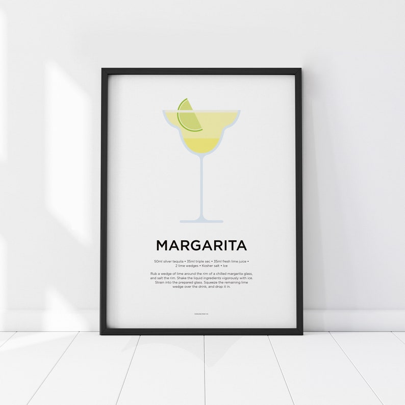 Margarita Cocktail Recipe Print Margarita Print Margarita Etsy UK