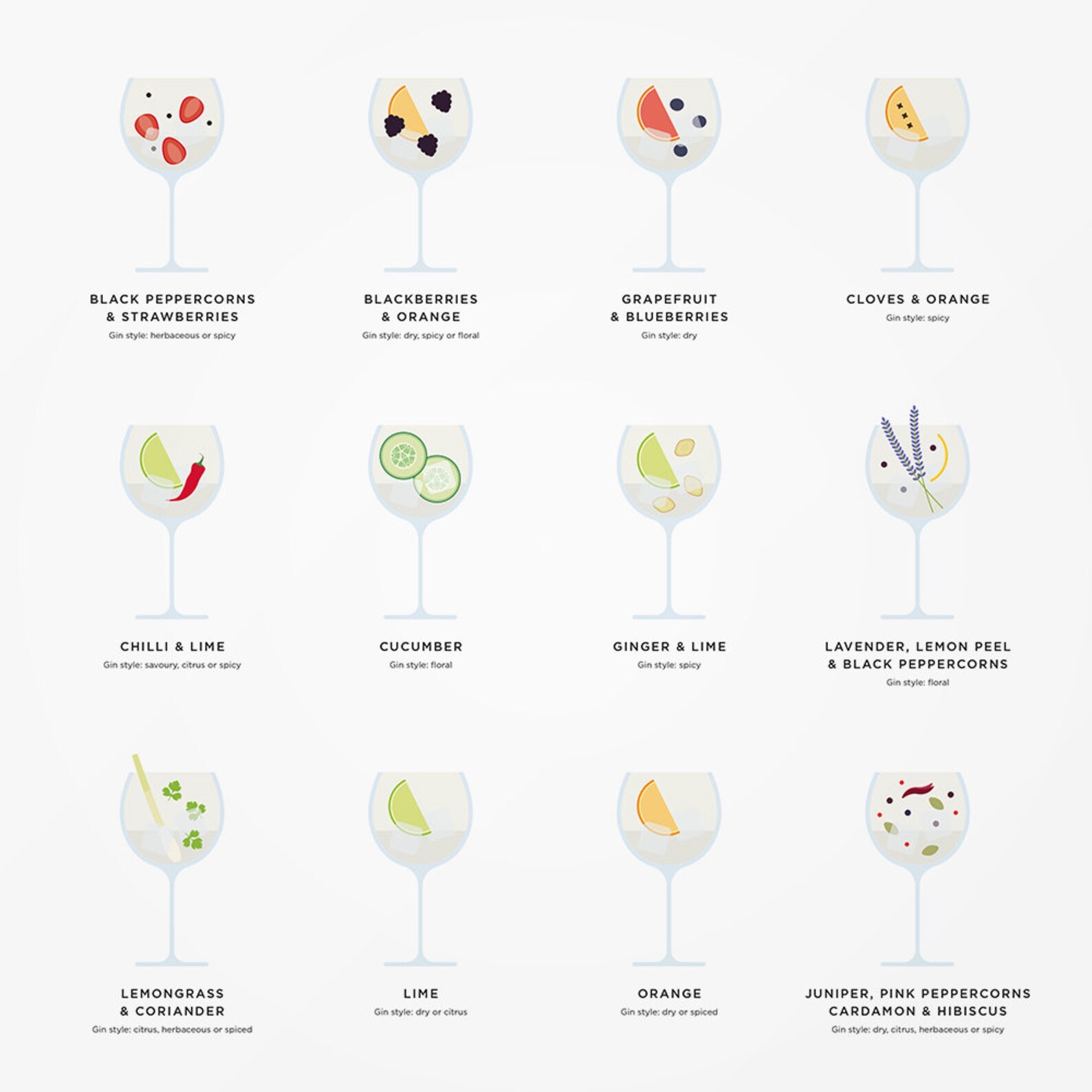 Gin & Tonic Print Gin Garnish Guide Gin and Tonic Poster Etsy UK
