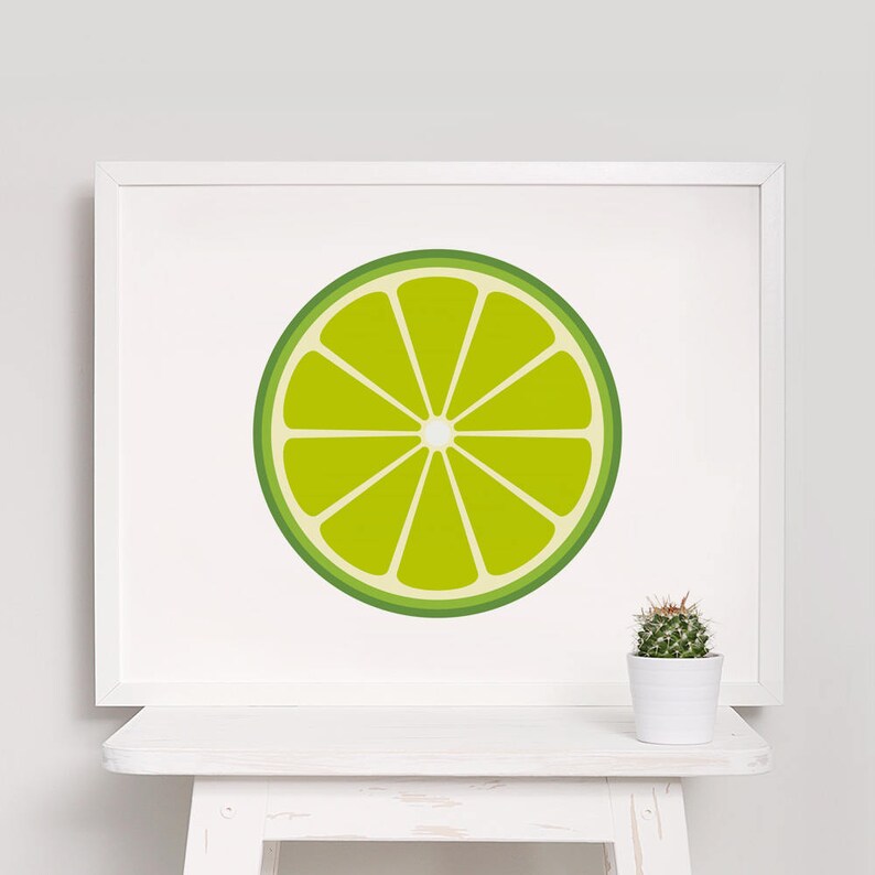 Lime Print Lime Poster Lime Art Lime Cross Section Citrus | Etsy UK