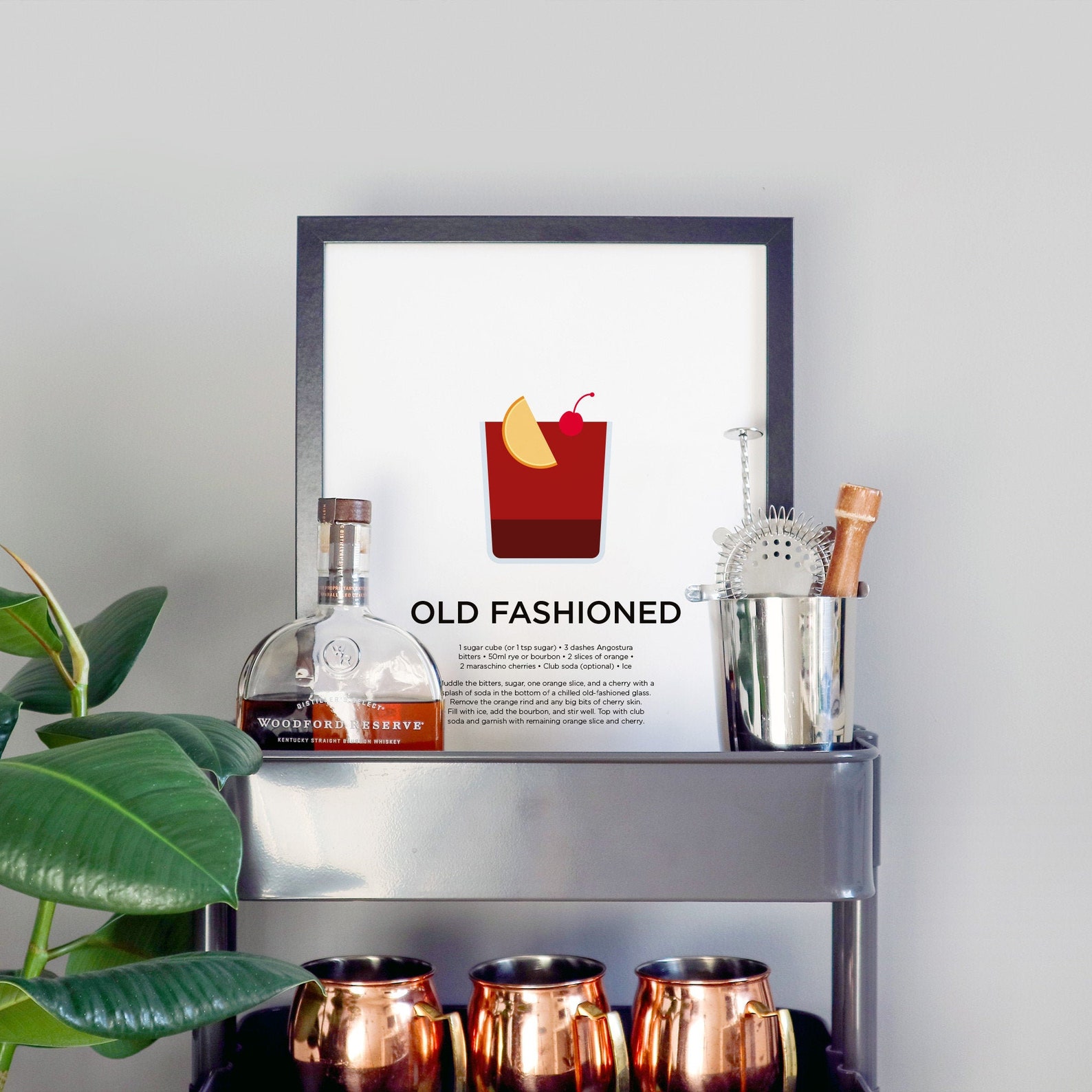 Old Fashioned Cocktail Print Cocktail Art Cocktail Recipe - Etsy