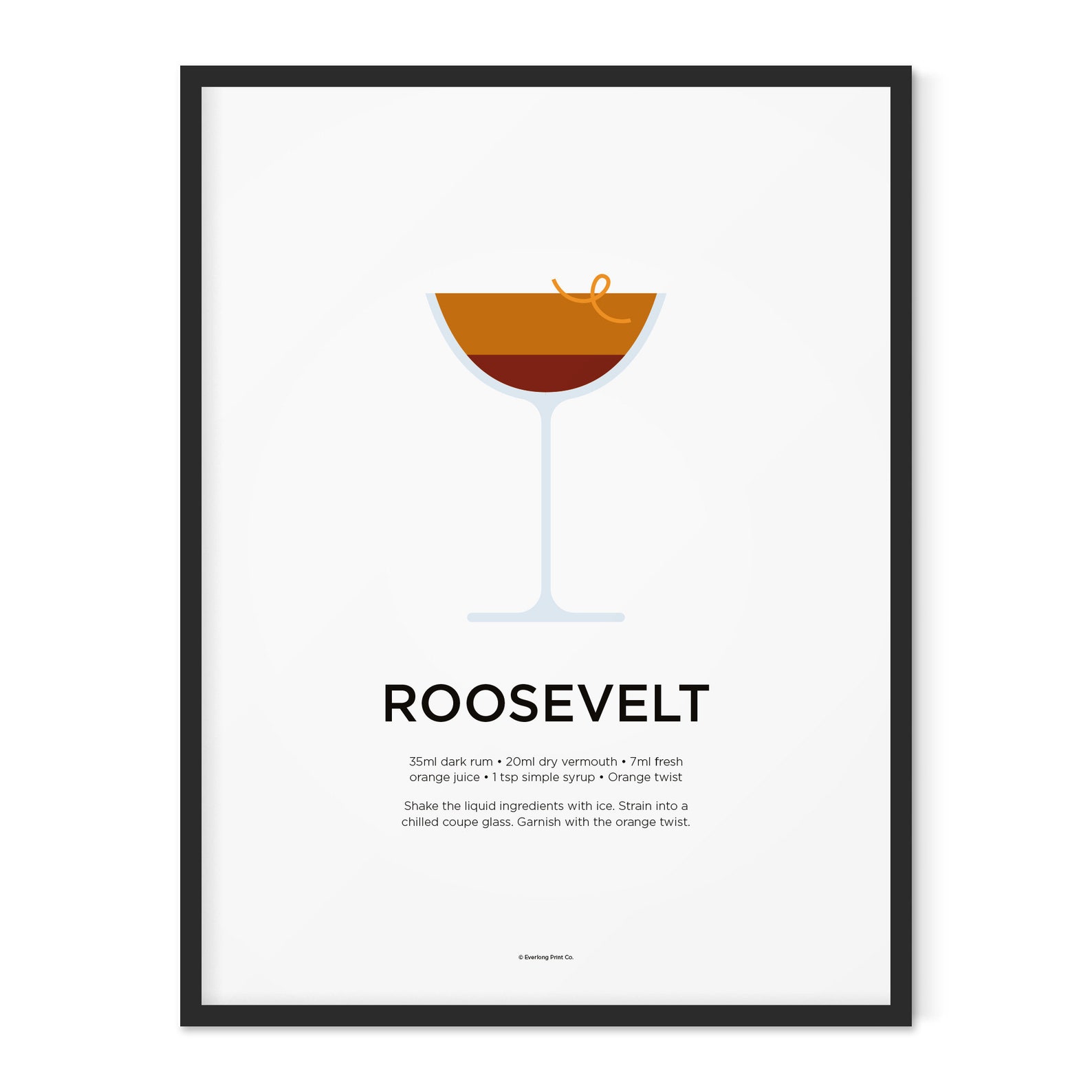 Roosevelt Cocktail Print Cocktails Art Cocktail Recipe Etsy UK