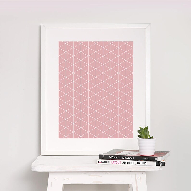Geometric diamond triangle print \u2013 Geometric prints \u2013 Scandinavian print \u2013 Scandi art \u2013 Mid Century art \u2013 Wall art \u2013 Home decor \u2013 GEO024