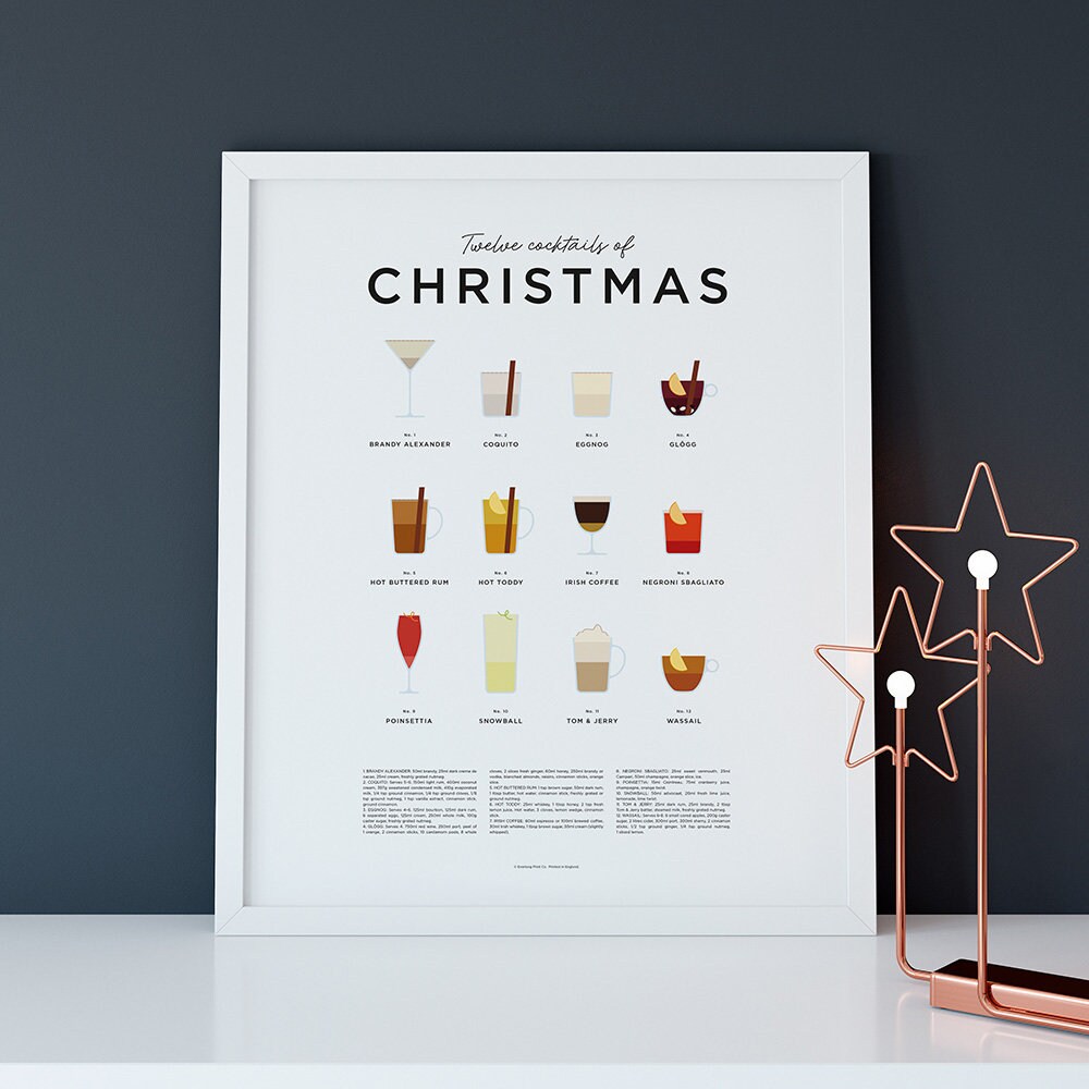Cocktails Christmas Cards 12 Cocktails of Christmas Etsy UK