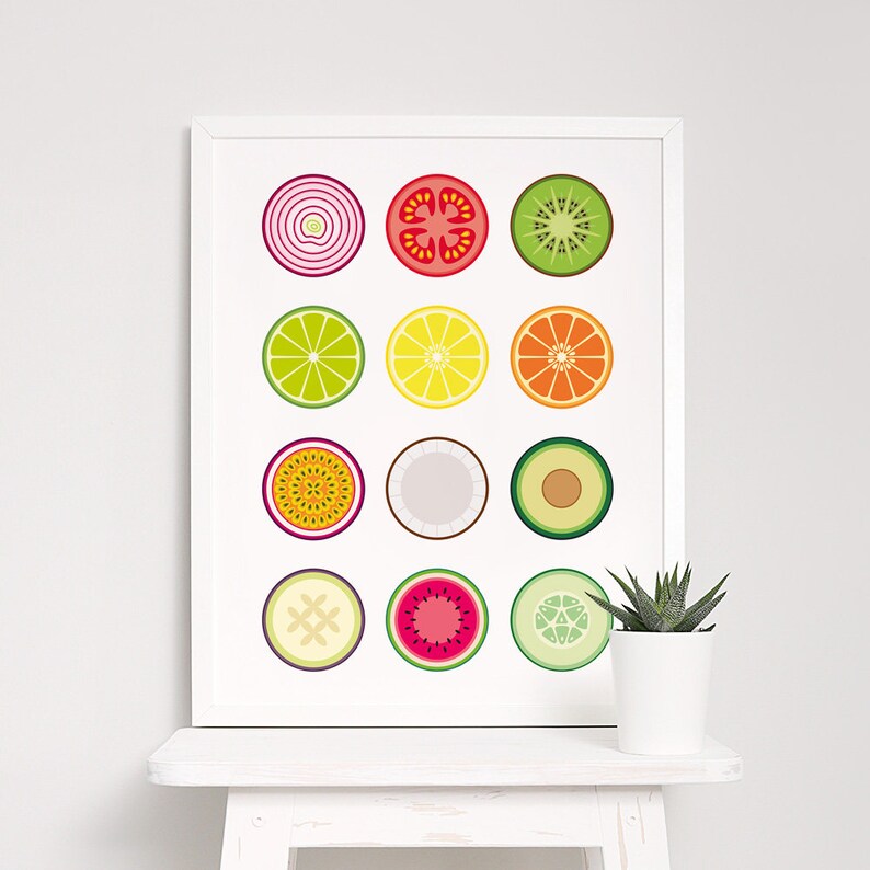Fruit and Vegetables Print Fruit Print Vegetable Print Etsy UK