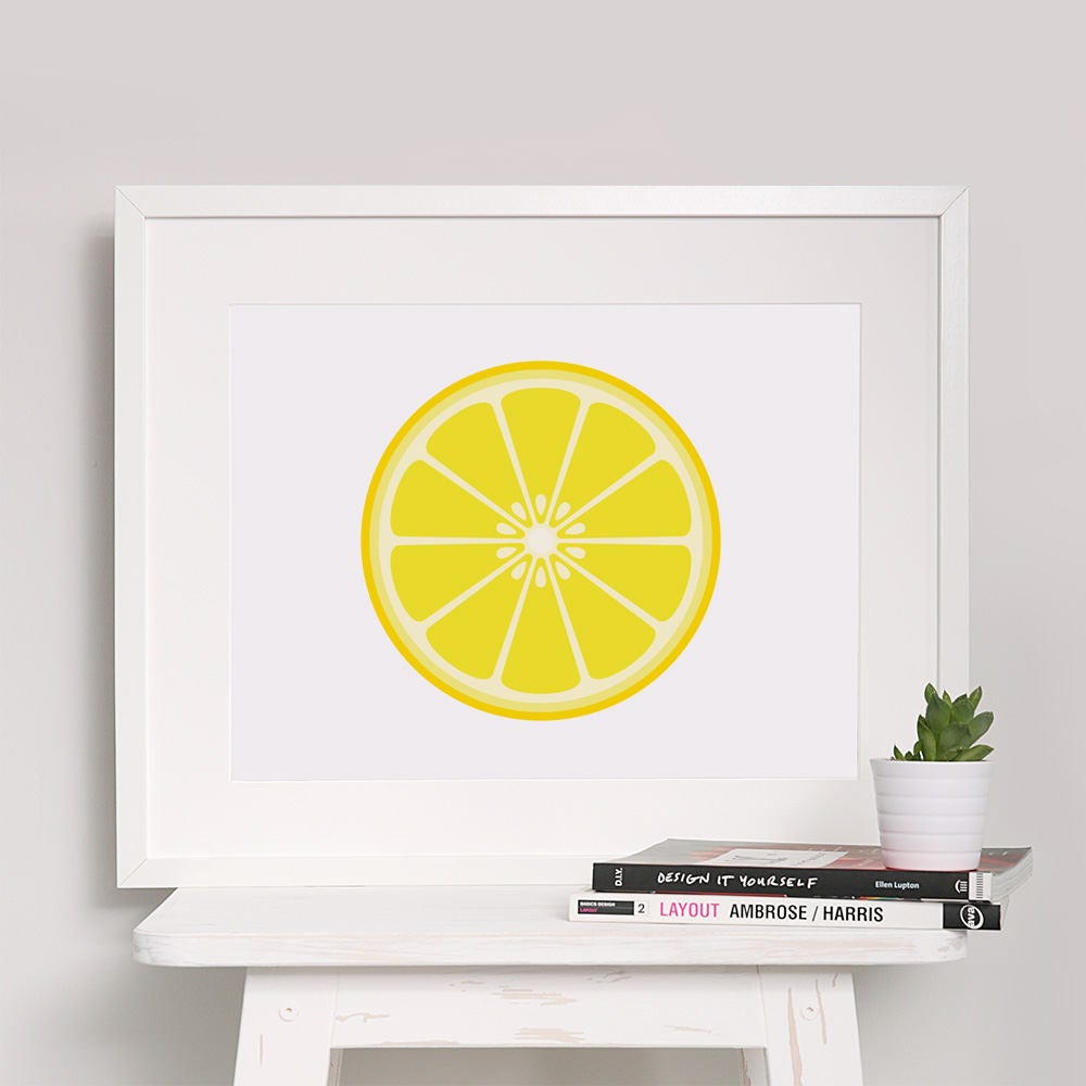 Lemon Print Fruit and Vegetable Prints Kitchen Art - Etsy UK