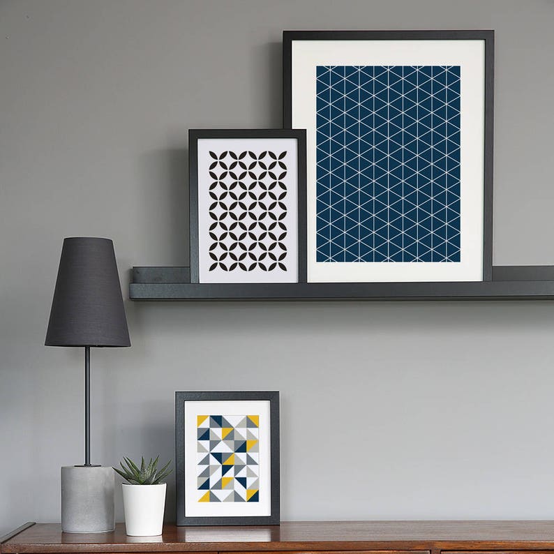 Geometric diamond triangle print \u2013 Geometric prints \u2013 Scandinavian print \u2013 Scandi art \u2013 Mid Century art \u2013 Wall art \u2013 Home decor \u2013 GEO024