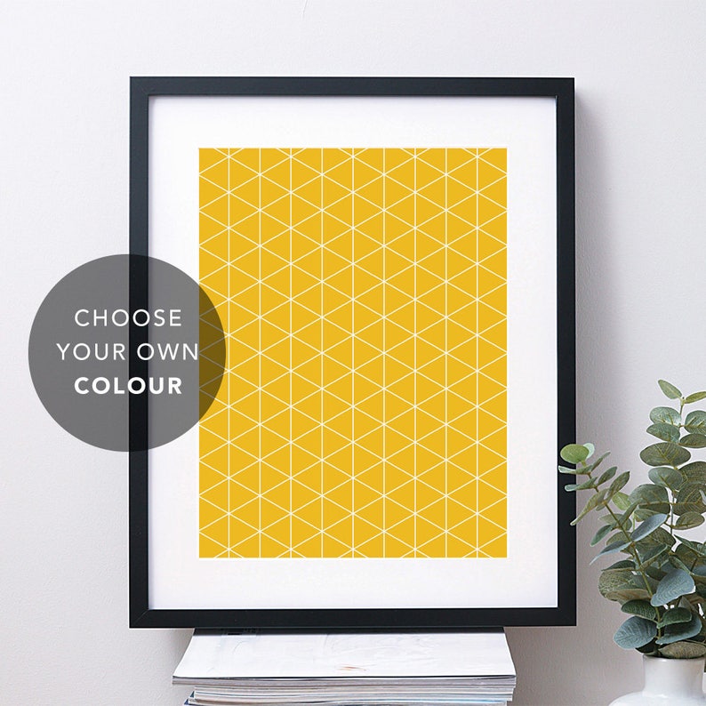 Geometric diamond triangle print \u2013 Geometric prints \u2013 Scandinavian print \u2013 Scandi art \u2013 Mid Century art \u2013 Wall art \u2013 Home decor \u2013 GEO024
