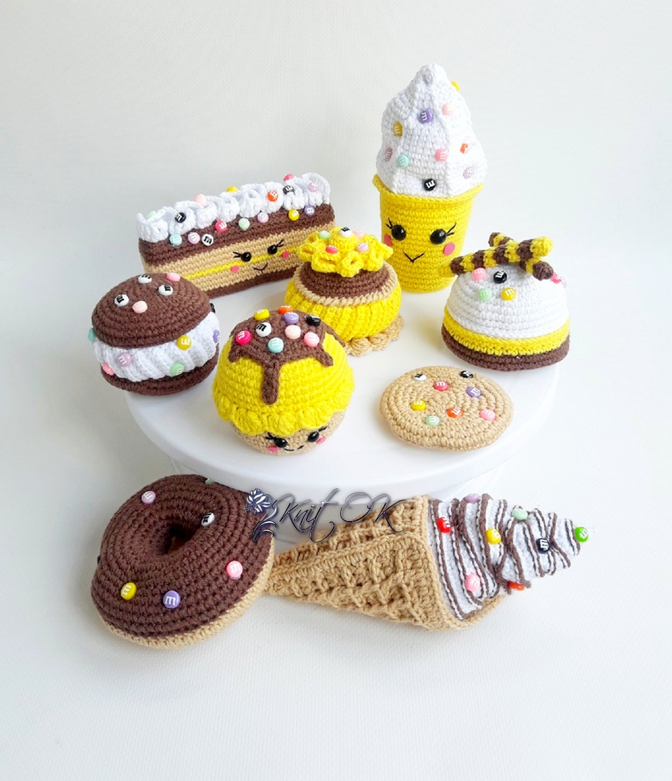 SET of 9 Chocolate Sweets Kitchen decor Crochet food Etsy