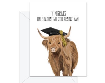 Congrats On Graduating You Brainy Yak - Greeting Card