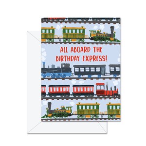 Tous à bord du Birthday Express ! - Carte de voeux d'anniversaire