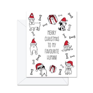 Joyeux Noël à mon humain préféré! (Chien) - Carte de vœux