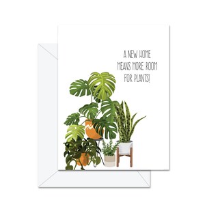Une nouvelle maison signifie plus de place pour les plantes! - Carte de vœux