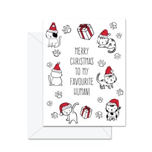 Joyeux Noël à mon humain préféré! (Cat) - Carte de vœux
